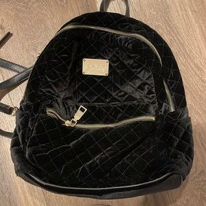 BEBE velvet backpack old school bag vintage look